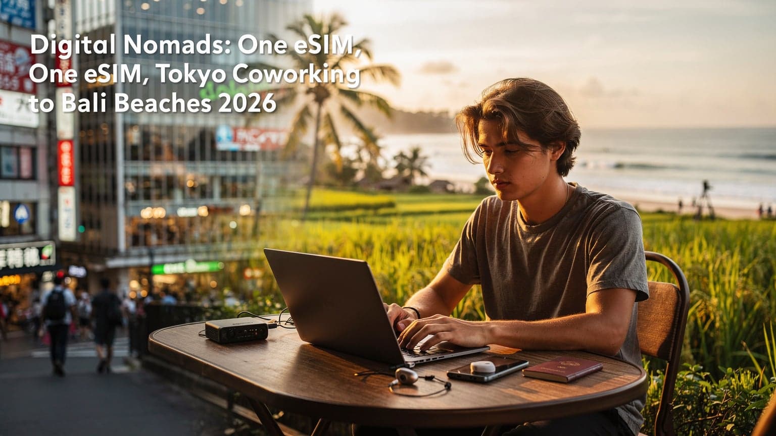 Digital Nomads: One eSIM, Tokyo Coworking to Bali Beaches 2026